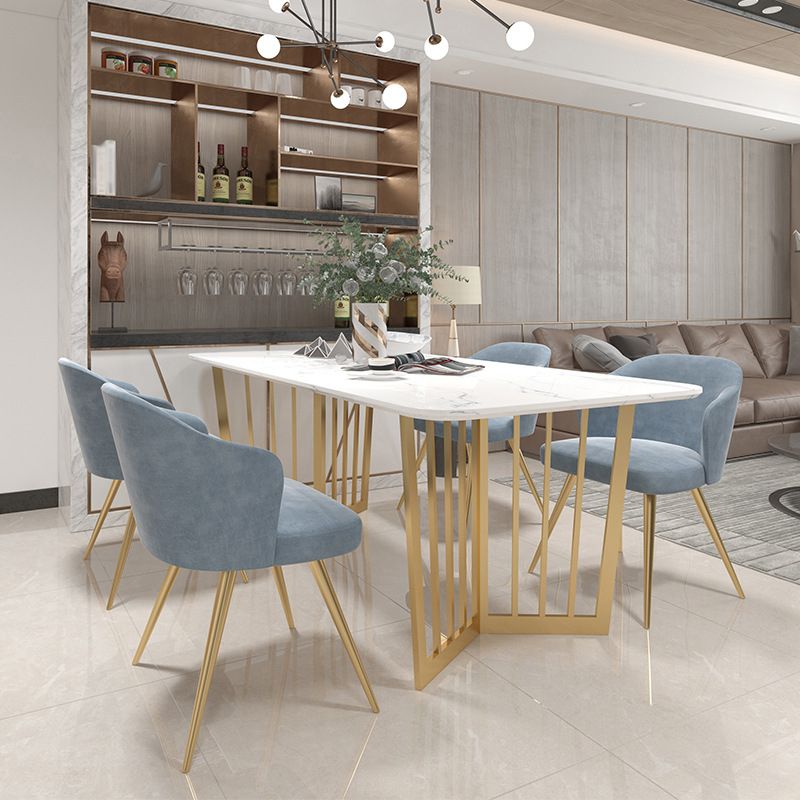 Glam Style 1/4/5 Pieces Dining Set White-gold Table Kitchen Set for Living Room Clearhalo 'Dining Room Sets' 'Dining Tables & Seating' 'dining_room_set' 'furn' 'furn_dining_room_set' 'Furniture' 'furniture_dining_room_set' 'Kitchen & Dining Furniture' 'kitchen&dining_furn' 'kitchen' 1200x1200_86909b8f-115a-457b-98bb-af952a64bb88