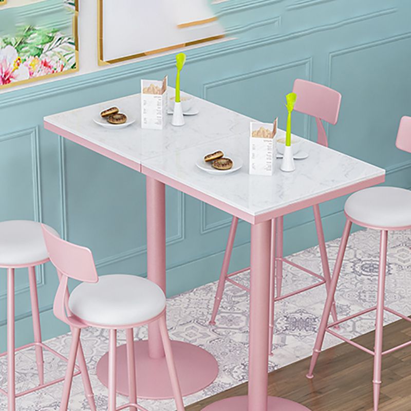 Stone Bar Dining Table Modern Bar Table with Iron Base for Dining Room Clearhalo 'Bar Furniture' 'Bar Tables' 'bar_tables' 'furn' 'furn_bar_tables' 'Furniture' 'furniture_bar_tables' 'Kitchen & Dining Furniture' 1200x1200_8690b286-7c36-4a0a-a9d0-f1f860b7f874