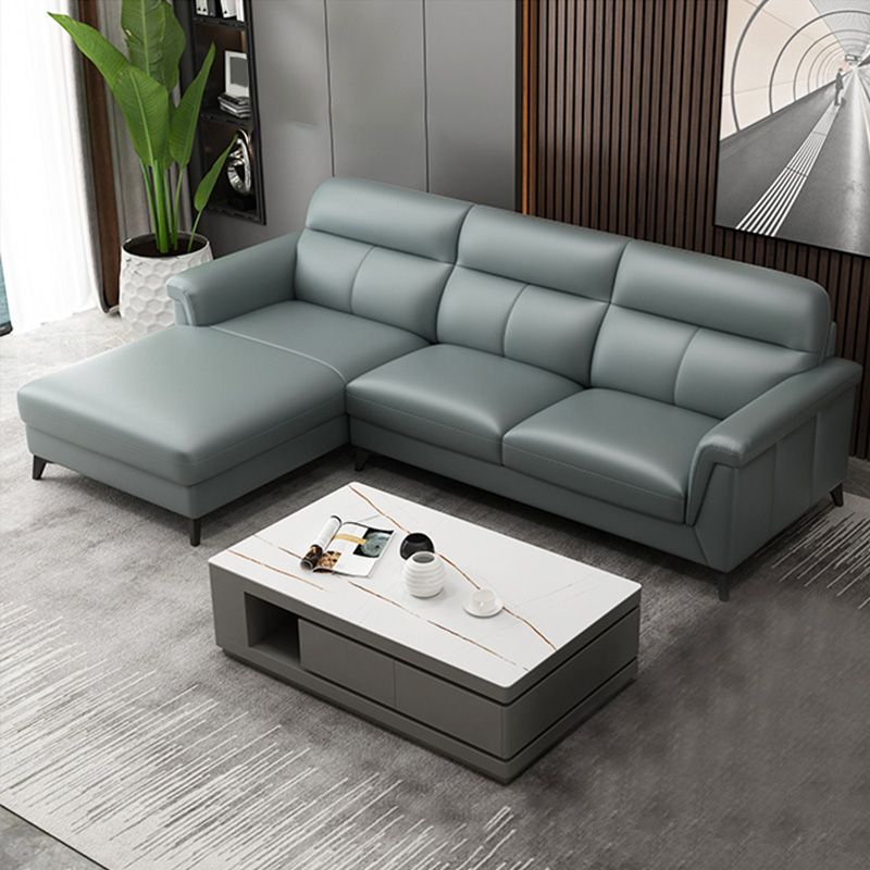 Hedendaagse groene vlekbestendig echt leer voor woonkamer bank