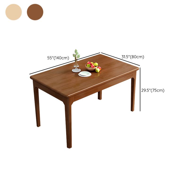 Table de cuisine de salle à manger Table de salle à manger en bois massif en bois d'hévéa