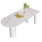 White Stone Top Dinner Room Kitchen Table Modern Metal Base Dinner Table Clearhalo 'Dining Tables & Seating' 'Dining Tables' 'dining_table' 'furn' 'furn_dining_table' 'Furniture' 'furniture_dining_table' 'Kitchen & Dining Furniture' 'kitchen' 'kitchen_dining_table' 1200x1200_8691f032-419a-47a3-9f70-51c571fe27d0