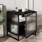 Glass and Metal Bedside Cabinet Modern Minimalist Bedside Table with Legs Clearhalo 'Bedroom Furniture' 'furn' 'furn_night_stand' 'Furniture' 'night_stand' 'Nightstands' 1200x1200_869227b6-5983-4b0d-8152-470d2680cbee
