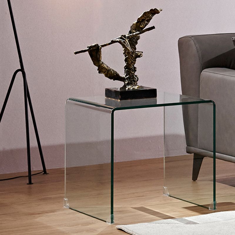 Mesa final negra/transparente de la mesita de noche, mesa de mesita de noche de vidrio