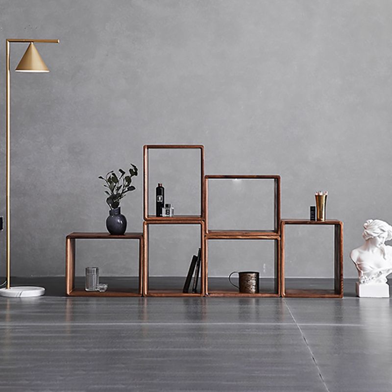 Bibliothèque à l'arrière ouvert contemporain étagère en bois massif pour le bureau