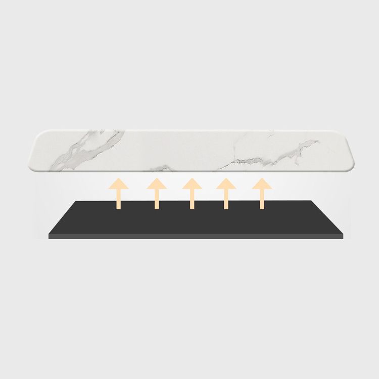 Simplicity Dinette Table Rectangle Stone Dinner Table for Dining Room