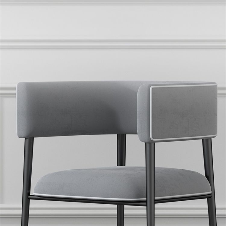 Glam Upholstered Dining Arm Chair Open Back Arm Chair for Dining Room Clearhalo 'Dining Chairs' 'Dining Tables & Seating' 'dining_chair' 'furn' 'furn_dining_chair' 'Furniture' 'Kitchen & Dining Furniture' 1200x1200_8696460f-7d20-4404-96a7-29d2f3ceca32