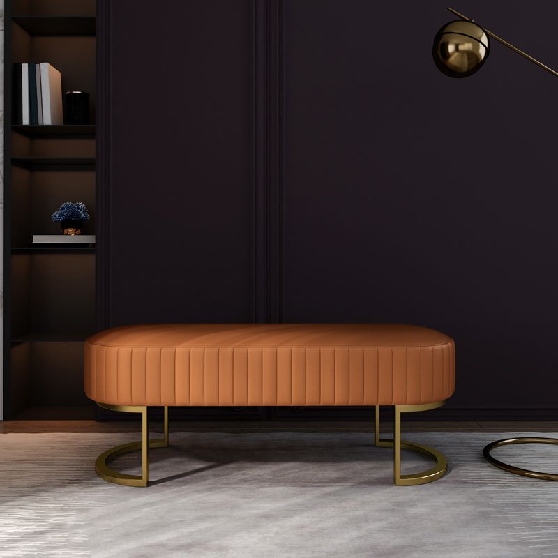 Glam 16" W Seating Bench Solid Color Cushioned Entryway and Bedroom Bench Clearhalo 'Benches' 'Chairs & Seating' 'furn' 'furn_benches' 'Furniture' 'Living Room Furniture' 1200x1200_86964936-9840-4ea7-a785-eb41464d25a6