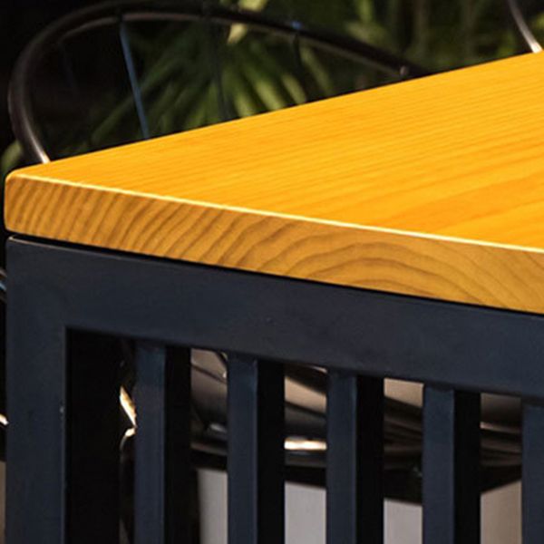 Modern Style Bar Table in Solid Wood and Metal Brown Balcony Bar Table Clearhalo 'Bar Furniture' 'Bar Tables' 'bar_tables' 'furn' 'furn_bar_tables' 'Furniture' 'furniture_bar_tables' 'Kitchen & Dining Furniture' 1200x1200_8696e57d-ec63-4fab-919c-074b8e8da06c
