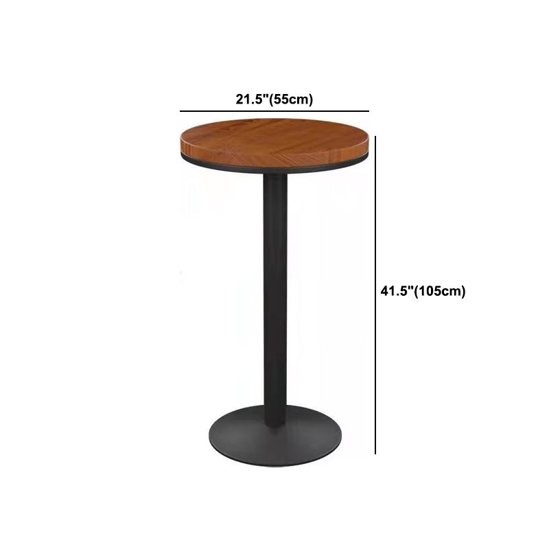 Solid Wood Top Bar Dining Table Industrial Bar Dining Table with Black Base Clearhalo 'Bar Furniture' 'Bar Tables' 'bar_tables' 'furn' 'furn_bar_tables' 'Furniture' 'Kitchen & Dining Furniture' 1200x1200_8697445a-1448-4fb4-9ab1-759fe8f3a876