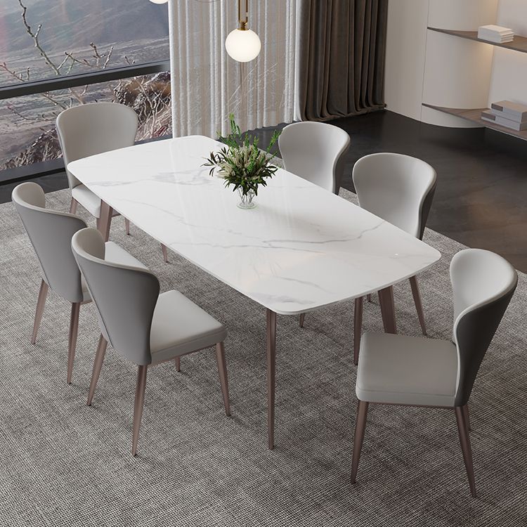 Modern Scratch Resistant Dining Table Sintered Stone Rectangle Table with 4 Legs Base Clearhalo ' dining_table' 'Dining Tables & Seating' 'Dining Tables' 'Furniture' 'furniture_dining_table' 'Kitchen & Dining Furniture' 'kitchen&dining_furn' 'kitchen' 'kitchen_dining_table' 1200x1200_86983c17-18f6-4532-84f6-8e7cb3a06dd6