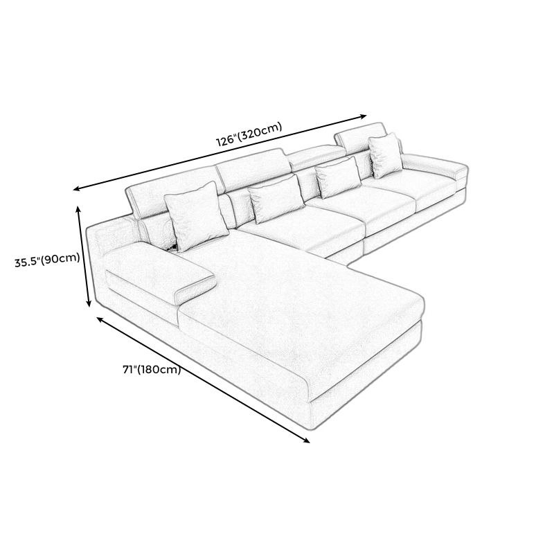 Contemporary High Back Sectionals 35.43"High 5-Seat Square Arm Sofa for Apartment Clearhalo 'furn' 'furn_sectionals' 'Furniture' 'furniture_sectionals' 'kitchen' 'kitchen_sectionals' 'Living Room Furniture' 'Sectionals' 1200x1200_8698d96e-d337-41ca-ab10-d82b241a3e96
