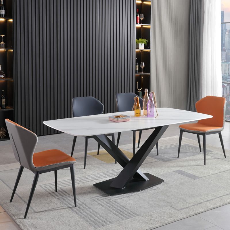 Contemporary Metal Dining Room Set 1/2/5/7 Pieces Dining Set for Home Use Clearhalo 'Dining Room Sets' 'Dining Tables & Seating' 'dining_room_set' 'furn' 'furn_dining_room_set' 'Furniture' 'furniture_dining_room_set' 'Kitchen & Dining Furniture' 1200x1200_869a9f10-19e2-4200-858c-e7d8337f188d