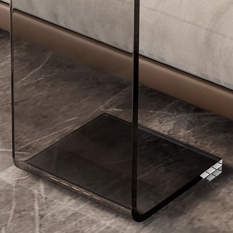 Modern Rectangle Acrylic Side End Snack Table with Sled Base Clearhalo 'Coffee & Accent Tables' 'End & Side Tables' 'end_side_tables' 'furn' 'furn_end_side_tables' 'Furniture' 'Living Room Furniture' 1200x1200_869b543a-7ce7-4293-bd7b-77717000621b
