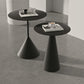 Mid-Century Modern Couchtisch mit Sockel aus Metall, runder Cocktailtisch