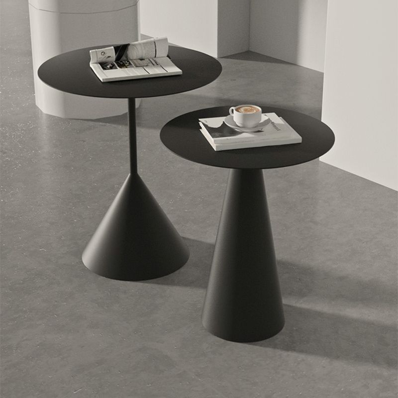 Mid-Century Modern Couchtisch mit Sockel aus Metall, runder Cocktailtisch