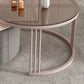 Metal Anb Glass Coffee Table Set Round Nesting Coffee Table Set with 2 Drawers Clearhalo 'Coffee & Accent Tables' 'Coffee Tables' 'coffee_tables' 'furn' 'furn_coffee_tables' 'Furniture' 'Living Room Furniture' 1200x1200_869cd445-a677-48e1-a428-0721d8d66291
