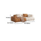 Recessed Arm Sofa & Chaise Orange/beige Velvet Sofa - 24.8" H