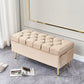17.7" H Glam Upholstered Bench Tufted Seating Bench with Storage Clearhalo 'Benches' 'Chairs & Seating' 'furn' 'furn_benches' 'Furniture' 'Living Room Furniture' 1200x1200_869d9b3f-2ba4-420a-9892-21c9d82561df