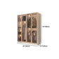 Clear Glass Door Storage Cabinet Contemporary Hinged Door Wardrobe for Home