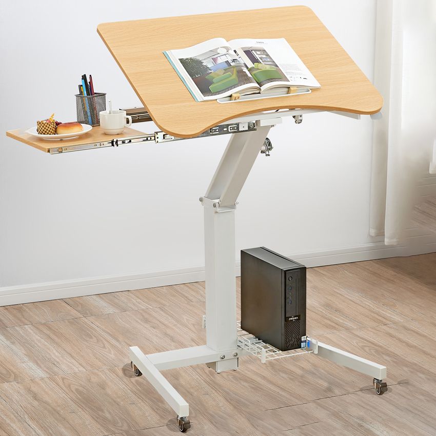 Contemporary Pedestal Writing Desk Folding Office Desk with Metal Legs Clearhalo 'furn' 'furn_office_desk' 'Furniture' 'Office Desks' 'Office Furniture' 'office_desk' 1200x1200_869ea9de-24f8-4c91-a9c7-ba660ef3eb2a