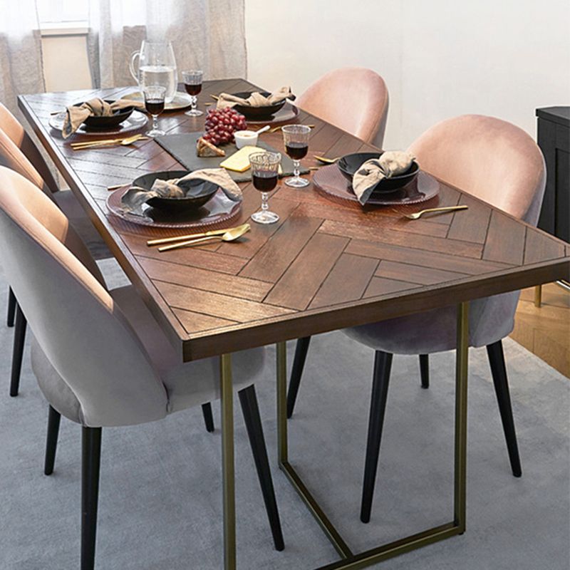 Contemporary Solid Wood Standard Dining Table Rectangle Kitchen Dining Table with Double Pedestal Clearhalo ' dining_table' 'Dining Tables & Seating' 'Dining Tables' 'furn' 'furn_dining_table' 'Furniture' 'furniture_dining_table' 'Kitchen & Dining Furniture' 'kitchen&dining_furn' 'kitchen' 'kitchen_dining_table' 1200x1200_86a0a4c7-cdc7-4e48-ae22-6d677ff8d6e7