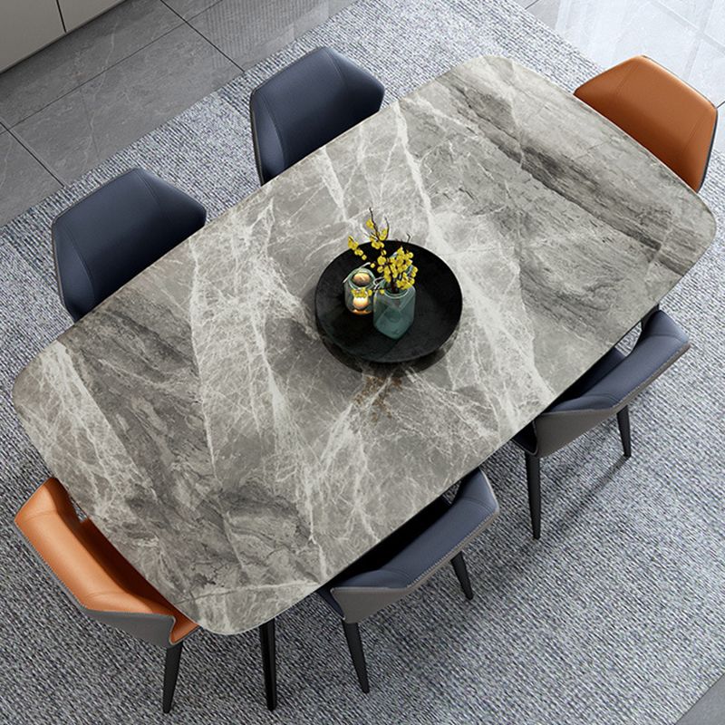 Modern Style Sintered Stone Dining Table Gray Rectangle Table with 4 Legs for Home Clearhalo ' dining_table' 'Dining Tables & Seating' 'Dining Tables' 'furn' 'furn_dining_table' 'Furniture' 'furniture_dining_table' 'Kitchen & Dining Furniture' 'kitchen&dining_furn' 'kitchen' 'kitchen_dining_table' 1200x1200_86a1dabb-b99f-473b-9fea-743afad38517