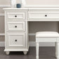 Solid Wood Flip-top Vanity Set Traditional Vanity Desk in White