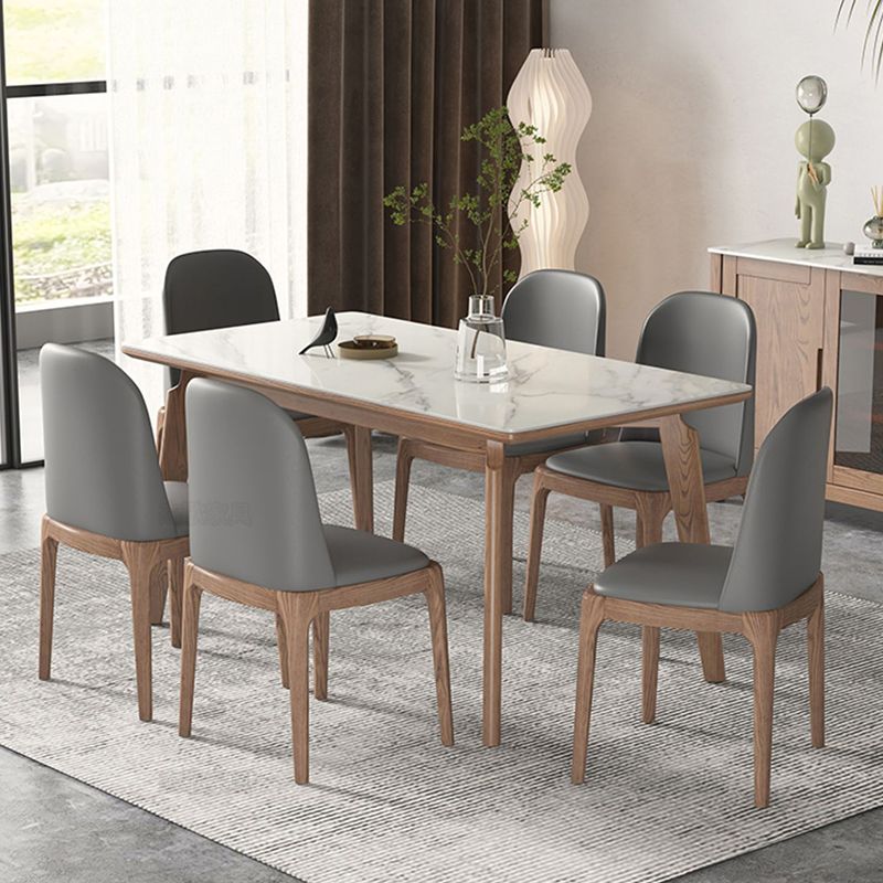 Rectangle Solid Wood Legs Table Contemporary Stone Dining Table for Dining Room Clearhalo 'Dining Tables & Seating' 'Dining Tables' 'dining_table' 'furn' 'furn_dining_table' 'Furniture' 'Kitchen & Dining Furniture' 1200x1200_86a3f756-f33c-41ea-bbcb-c437124ce728