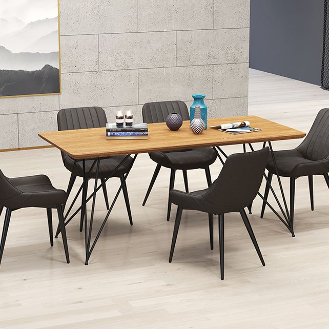 Metalen frame Dining zijstoel faux leer gestoffeerde zijstoel