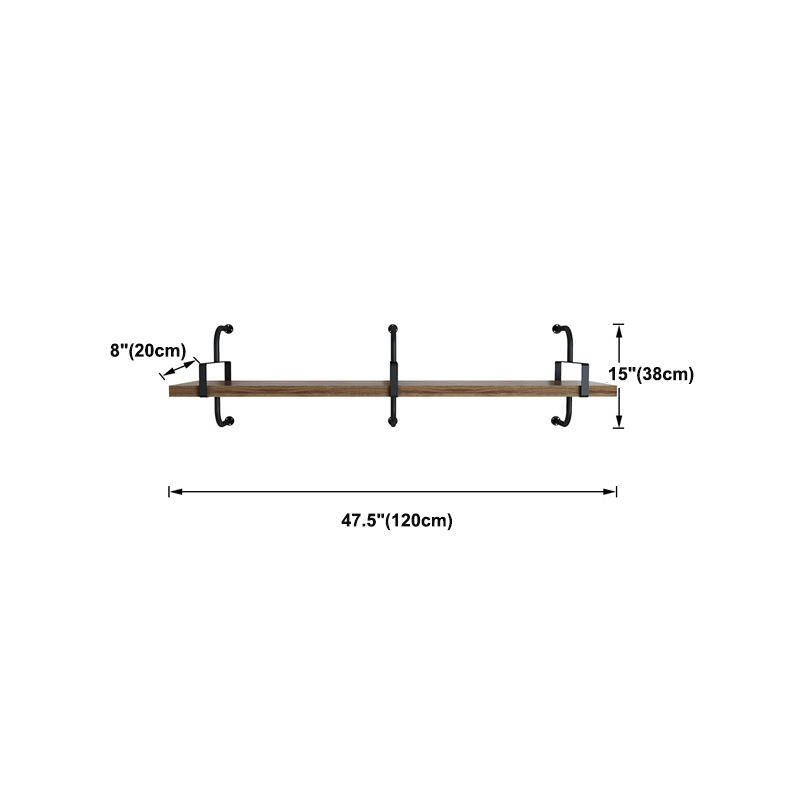 Contemporary Pine Solid Wood Bookcase Wall Mounted Metal Frame Closed Back Bookshelf Clearhalo 'Bookcases' 'furn' 'furn_bookcases' 'Furniture' 'Office Furniture' 1200x1200_86a63168-3a9a-4ea1-a248-bb3d48383cd0