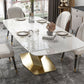 Glam Dinette Set 1/2/5/7 Pieces Rectangle White Sintered Stone Top Dining Table Set Clearhalo 'Dining Room Sets' 'Dining Tables & Seating' 'dining_room_set' 'furn' 'furn_dining_room_set' 'Furniture' 'furniture_dining_room_set' 'Kitchen & Dining Furniture' 1200x1200_86a7615c-5b2a-41ae-b84d-95fd88216e3d