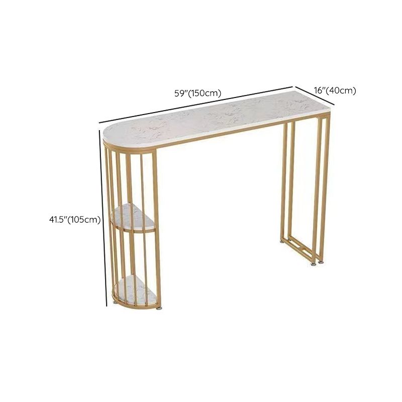 Free Form Faux Marble Bar Height Table Industrial Double Pedestal Bar Table with Storage Clearhalo 'Bar Furniture' 'Bar Tables' 'bar_tables' 'furn' 'furn_bar_tables' 'Furniture' 'Kitchen & Dining Furniture' 1200x1200_86a80ae5-719e-4269-b489-8bbe16701bbc