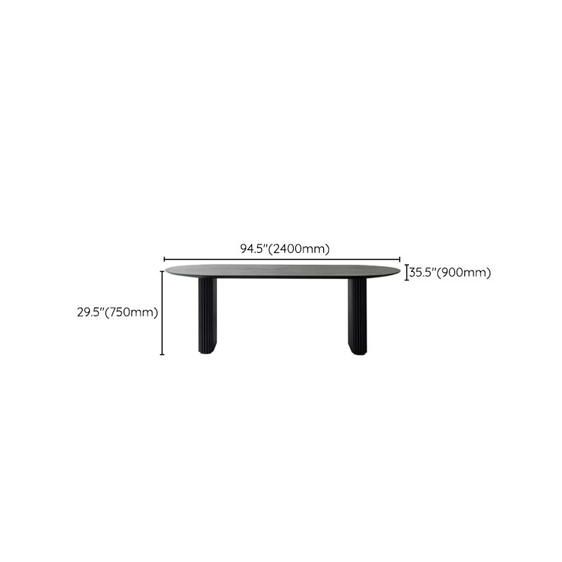 Moderne ovale eettafel massief houten eettafel voor eetkamer