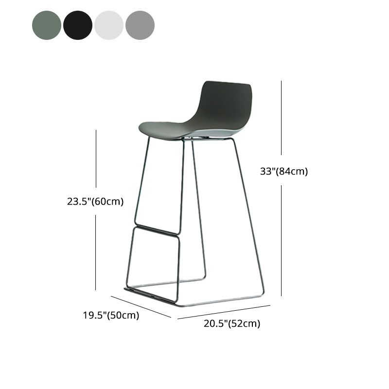 Modern Armless Backrest Counter Stool Steel Kitchen Bar Stool with Plastic Seat and Pedal Clearhalo 'Bar Furniture' 'Bar Stools' 'bar_stools' 'furn' 'furn_bar_stools' 'furniture_bar_stools' 'Kitchen & Dining Furniture' 'kitchen&dining_furn' 'kitchen' 'kitchen_furn' Furniture' 1200x1200_86aa2e1b-d6db-4bf0-bafa-99215ea24fc0