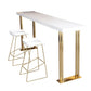 Glam Bar Table Set 1/2/3/5 Pieces Rectangle Bar Table with High Metal Stools Clearhalo 'Bar Furniture' 'furn' 'furn_home_bar_bar_sets' 'Furniture' 'Home Bars & Bar Sets' 'home_bar_bar_sets' 'Kitchen & Dining Furniture' 1200x1200_86ab1c69-8fe7-43a9-8d9c-f1b8d03c6e90