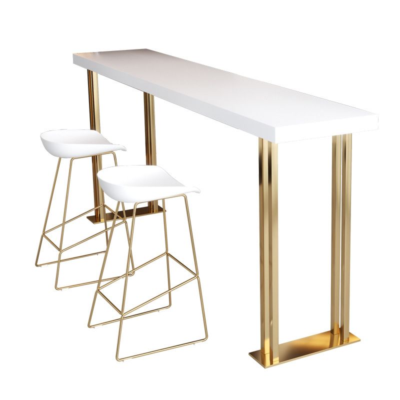 Glam Bar Table Set 1/2/3/5 Pieces Rectangle Bar Table with High Metal Stools Clearhalo 'Bar Furniture' 'furn' 'furn_home_bar_bar_sets' 'Furniture' 'Home Bars & Bar Sets' 'home_bar_bar_sets' 'Kitchen & Dining Furniture' 1200x1200_86ab1c69-8fe7-43a9-8d9c-f1b8d03c6e90