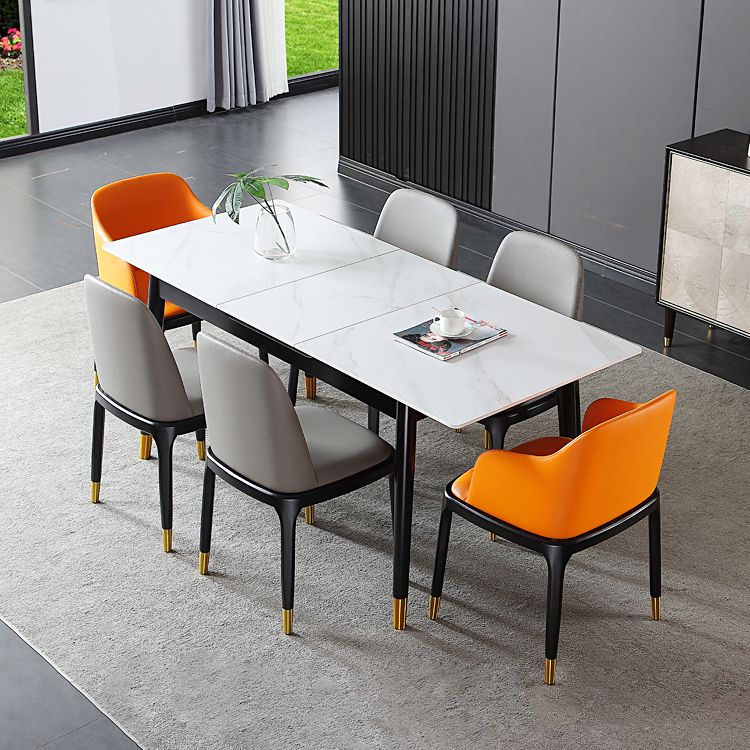 Rectangle Sintered Stone Kitchen Table Home Extendable Dining Table Clearhalo 'Dining Tables & Seating' 'Dining Tables' 'dining_table' 'furn' 'furn_dining_table' 'Furniture' 'Kitchen & Dining Furniture' 1200x1200_86adda9e-8462-47a8-9f68-757251e6e30f