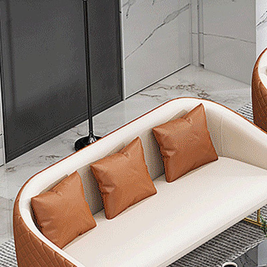 Abgeschnittenes Armsofa Kunstleder 25,59 "breites Sofa mit goldenem Rahmen