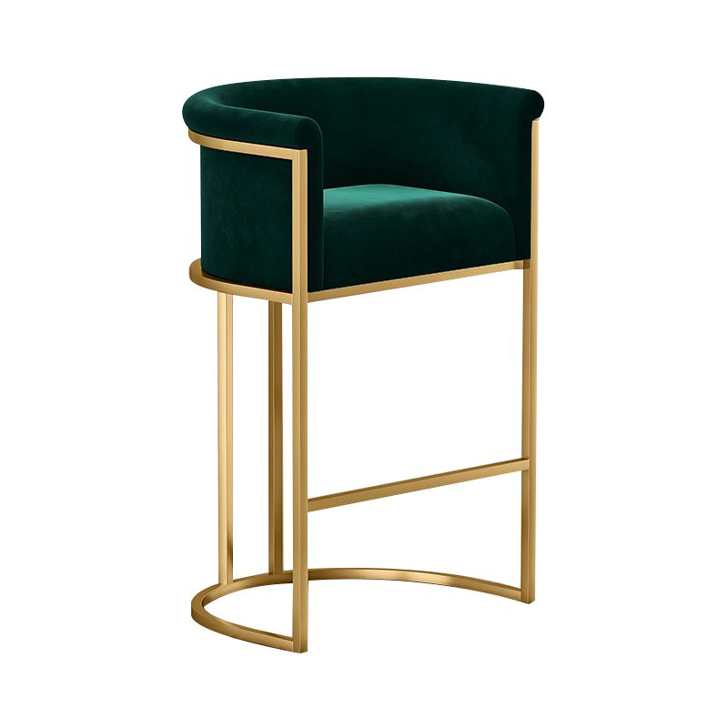 Glam Armless Backrest Counter Stool Iron Jewelry Store Bar Stool with Velvet Cushion Clearhalo 'Bar Furniture' 'Bar Stools' 'bar_stools' 'furn' 'furn_bar_stools' 'furniture_bar_stools' 'Kitchen & Dining Furniture' 'kitchen&dining_furn' 'kitchen' 'kitchen_furn' Furniture' 1200x1200_86af059c-6f0c-4bab-b6ec-1c869f1b5d4b