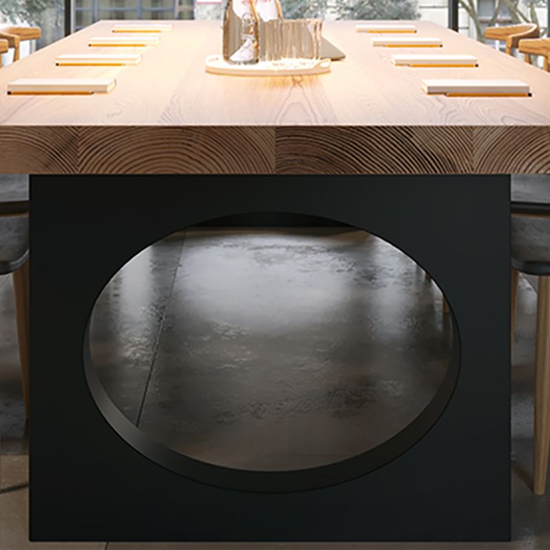 Bureau d'écriture en bois industriel de 29,53 pouces de bureau de bureau noir