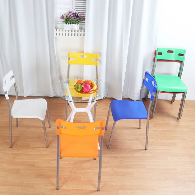 Contemporary Dining Chair Home Metal Armless Stacking Open Back Dining Side Chair Clearhalo ' kitchen&dining_furn' 'Dining Chairs' 'Dining Tables & Seating' 'dining_chair' 'furn' 'furn_dining_chair' 'Furniture' 'furniture_dining_chair' 'Kitchen & Dining Furniture' 'kitchen' 1200x1200_86afc469-a243-4870-bfe2-b8edd9a6afb9