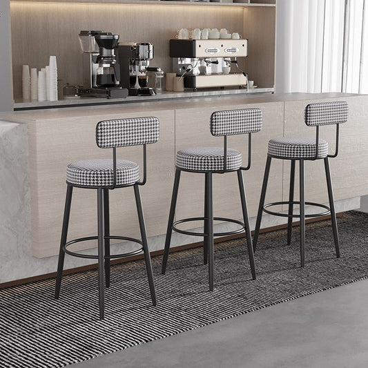 Scandinavian Matte Finish Velvet Counter Stool Footrest Coffee Shop Barstool Clearhalo 'Bar Furniture' 'Bar Stools' 'bar_stools' 'Furniture' 'furniture_bar_stools' 'Kitchen & Dining Furniture' 1200x1200_86b15135-1fa6-4571-9e0c-7bac522d57f4
