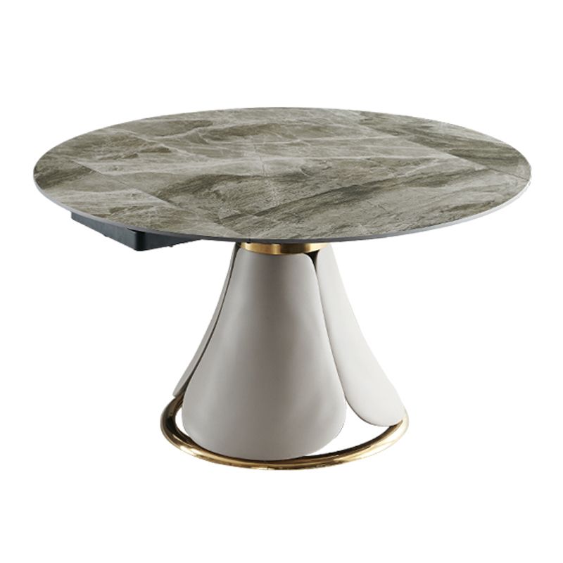 Casual Extendable Round Shape Table Sintered Stone Standard Dining Table for Kitchen Clearhalo ' dining_table' 'Dining Tables & Seating' 'Dining Tables' 'furn' 'furn_dining_table' 'Furniture' 'furniture_dining_table' 'Kitchen & Dining Furniture' 'kitchen&dining_furn' 'kitchen' 'kitchen_dining_table' 1200x1200_86b15307-9fc5-43b5-b358-633c6dad38fe