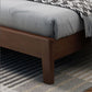 Traditional Solid Wood Panel Bed 34.65" H Low Profile Bed Frame Set in Brown
