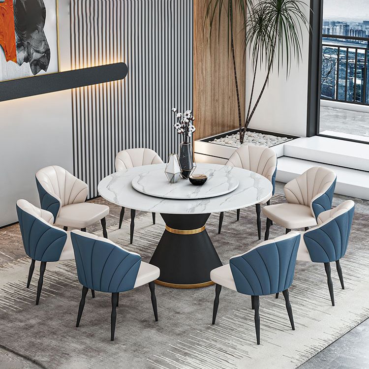 1/2/7/9 Pcs Metal Modern Dining Room Set with Round Indoor Table Dining Set Clearhalo 'Dining Room Sets' 'Dining Tables & Seating' 'dining_room_set' 'furn' 'furn_dining_room_set' 'Furniture' 'furniture_dining_room_set' 'Kitchen & Dining Furniture' 'kitchen&dining_furn' 'kitchen' 1200x1200_86b547b0-3c62-47d3-9372-78b5e29beb30