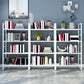 3/4/5-Shelf Iron Etagere Bookshelf Black and White Vertical Bookcase for Living Room Clearhalo 'Bookcases' 'furn' 'furn_bookcases' 'Furniture' 'furniture_bookcases' 'Office Furniture' 1200x1200_86b5a906-f00e-437e-971d-ec5bc7299ecb