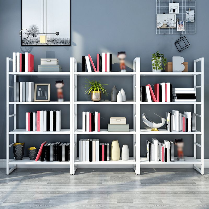 3/4/5-Shelf Iron Etagere Bookshelf Black and White Vertical Bookcase for Living Room Clearhalo 'Bookcases' 'furn' 'furn_bookcases' 'Furniture' 'furniture_bookcases' 'Office Furniture' 1200x1200_86b5a906-f00e-437e-971d-ec5bc7299ecb