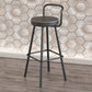 Contemporary Metal Backrest Counter High Stool with Leather Cushion Clearhalo 'Bar Furniture' 'Bar Stools' 'bar_stools' 'furn' 'furn_bar_stools' 'Furniture' 'Kitchen & Dining Furniture' 1200x1200_86b6bce3-9f3c-4a2b-8dd3-21d145faffa5