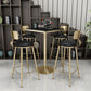 Glam Style Gold Iron Bar Table 19.6"W Top Marble Indoor Bistro Table with Pedestal Clearhalo 'Bar Furniture' 'Bar Tables' 'bar_tables' 'furn' 'furn_bar_tables' 'Furniture' 'furniture_bar_tables' 'Kitchen & Dining Furniture' 'kitchen&dining_furn' 'kitchen' 1200x1200_86b70ca1-3f6b-41ca-9f56-e4907f573c7a