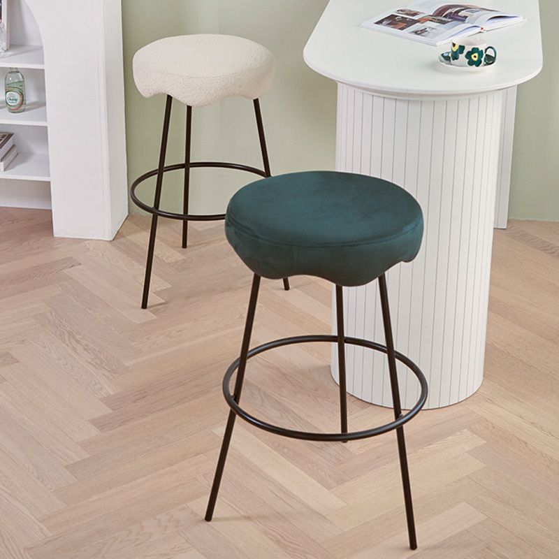 Contemporary Style Counter Stool Upholstered Bar-height Bar Stool with Metal Base Clearhalo 'Bar Furniture' 'Bar Stools' 'bar_stools' 'furn' 'furn_bar_stools' 'Furniture' 'Kitchen & Dining Furniture' 1200x1200_86b7f55a-2119-4afe-b580-449f82128f7d